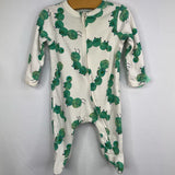 Size 0-3m: Old Navy White/Green Very Hungry Caterpillar 1pc Zip-Up Footy PJs