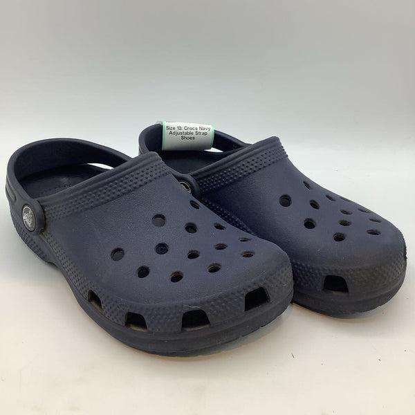 Size 13: Crocs Navy Adjustable Strap Shoes