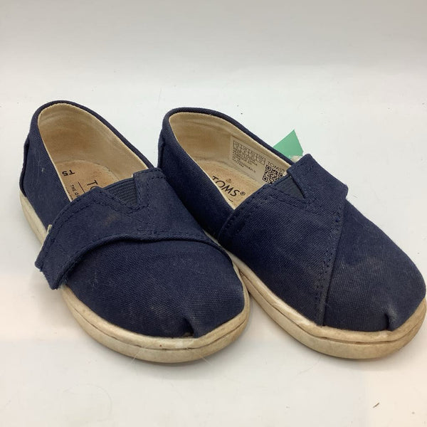 Size 5: Toms Colorful Navy Velcro Strap Shoes