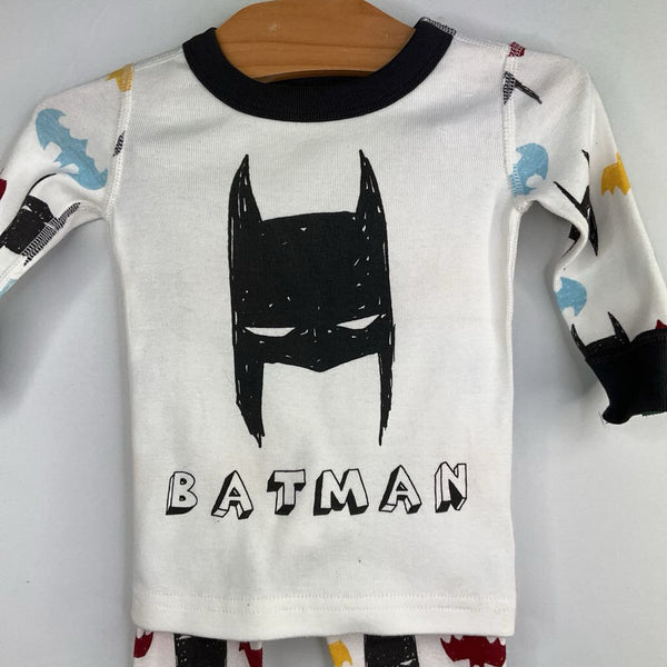 Size 3-6m (60): Hanna Andersson White/Colorful Batman Organic Cotton 2pc PJs