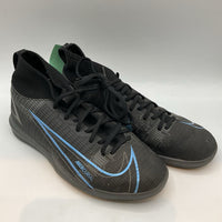 Size 5.5Y: Nike Black/Blue Lace-Up Indoor Soccer Cleats