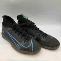 Size 6Y: Nike Black/Blue Lace-Up Indoor Soccer Cleats