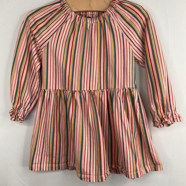 Size 18-24m: Tea Pink/Colorful Striped Long Sleeve Dress