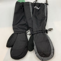 Size 4-8: Stonz Black Fleece Lined Snow Mittens