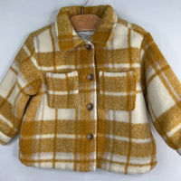 Size 18-24m: Zara Yellow/White Plaid Fleece Quilted Shirt Jacket