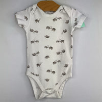 Size 3-6m: Hanna Andersson White/Grey Elephants Onesie