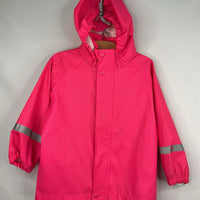 Size 4-5: Reima Neon Pink Rain Coat