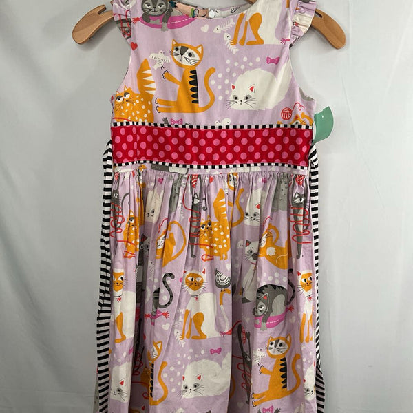 Size 8: Cat Print Sleeveless Dress