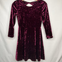 Size 8-10: Purple Velour Long Sleeve Dress