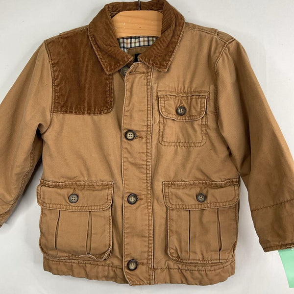 Size 2: Gap Tan Corduroy Trim Button-Up Barn Jacket