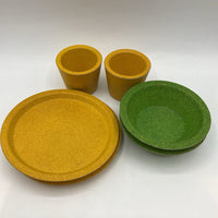 6pc Green/Yellow Play Utensils Set