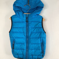 Size 4-5: The North Face Blue/Orange Down Hooded Puffer Vest