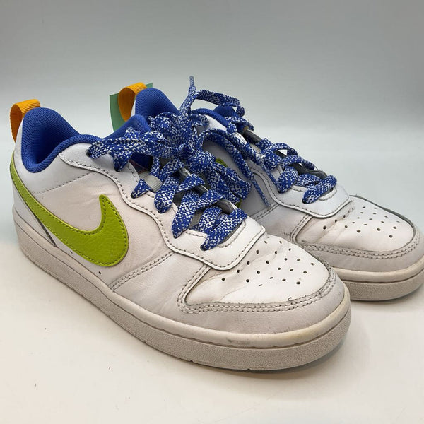 Size 3.5Y: Nike White/Colorful Trim Lace-Up Sneakers