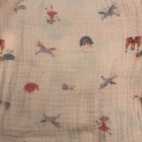 Pink/Rainbow Fairytale Print Muslin Swaddle Blanket