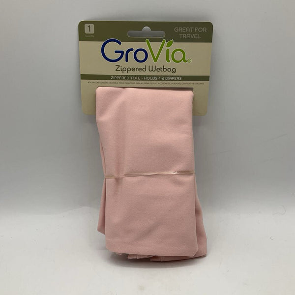 Grovia Zippered Wet Bag: Light Pink-NEW
