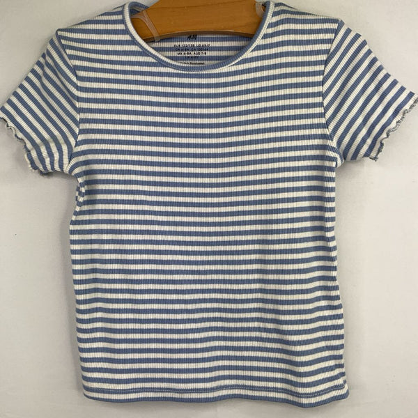 Size 6-7: H&M Blue/White Striped Ribbed T-Shirt