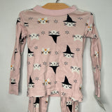 Size 4 (100): Hanna Andersson Pink/White/Black Witch Kitties Organic Cotton 2pc PJs