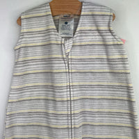 Size 0-6m (S): Halo Grey/Yellow Striped Fleece Sleepsack