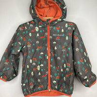 Size 3: Columbia Grey/Orange/Green Foxes Pixel Grabber Water Resistant Jacket