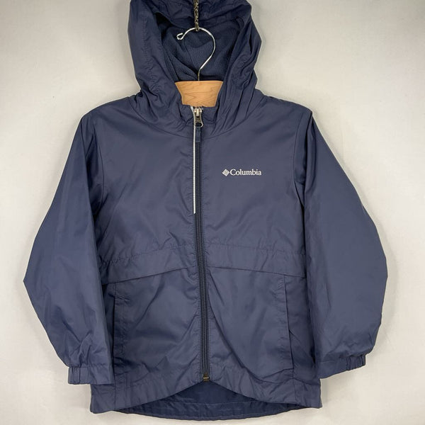 Size 4-5: Columbia Navy Fleece Lined Rain Coat