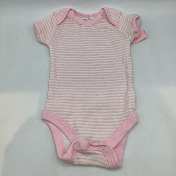 Size NB: Starting Out Pink/White Striped Onesie