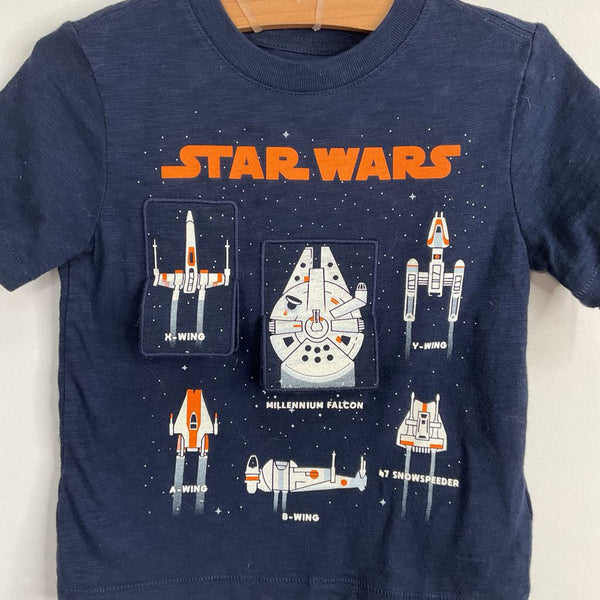 Size 3: Gap Navy/Colorful Star Wars Flap T-Shirt