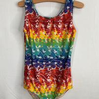 Size 8-10: Danskin Rainbow Splatter Gymnastics Leotard