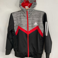 Size 4: Adidas Grey/Black/Red Trim Trip Zip-Up Hoodie REDUCED