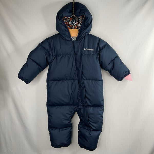 Size 6-12m: Columbia Navy Fleece Lined Down Bunting