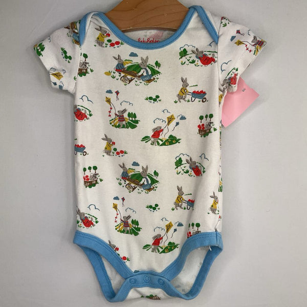 Size 9-12m: Boden White/Colorful Springtime Bunnies Onesie