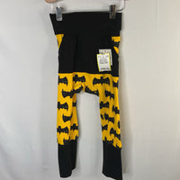 Size 12m-3: Beaneroobaby Black/Yellow Batman Symbol Leggings -NEW
