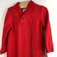 Size 12-18m: Janie and Jack Red Cable Knit Sweater Romper