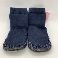 Size 2-4: Hanna Andersson Navy Slipper Socks