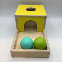 Lovevery Yellow Wooden Ball Drop Box