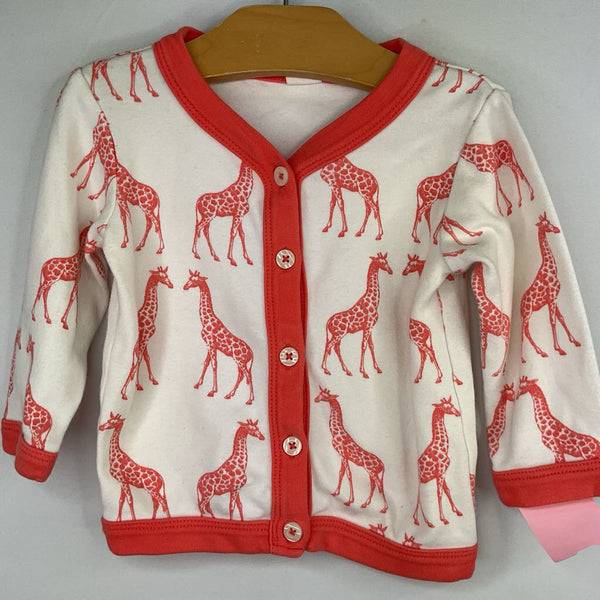 SIze 12-18m: Kate Quinn White/Orange Giraffes Button-Up Cardigan