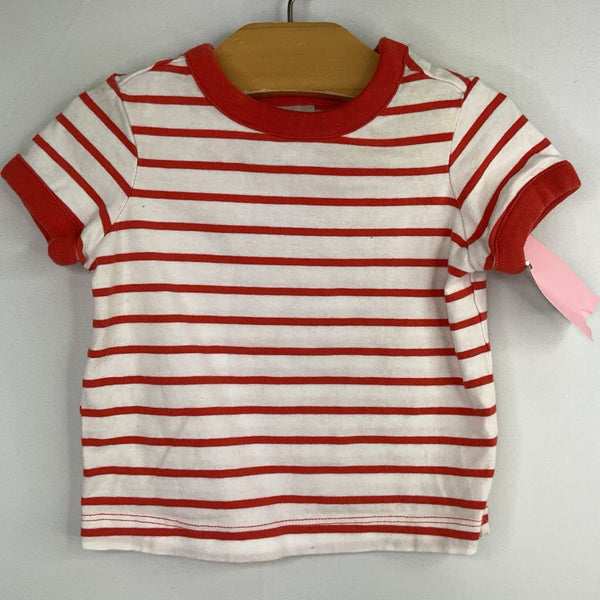 Size 3-6m (60): Hanna Andersson White/Orange Striped T-Shirt