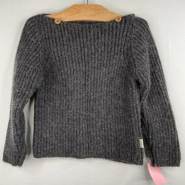 Size 4: Poudre Grey Alpaca Blend Rib Knit Sweater