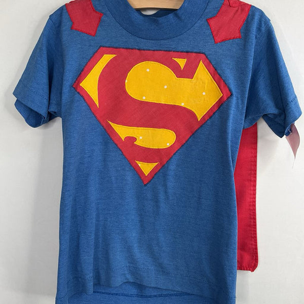 Size 6-8: Blue/Red Superman Cape T-Shirt