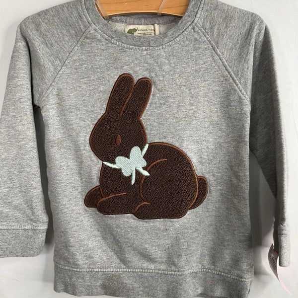 SIze 2: Monica + Andy Grey/Brown Bunny Applique Sweatshirt