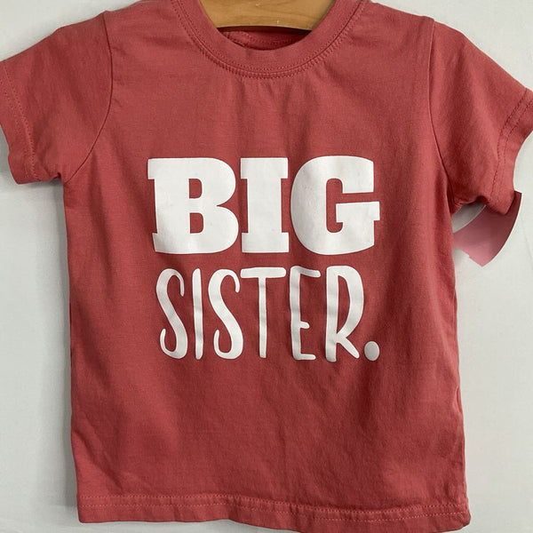 Size 3: Unordinary Toddler Pink/White 'Big Sister' T-Shirt