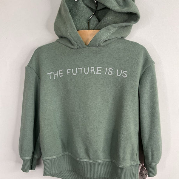 Size 9m: Little Co. Green 'The Future is Us' Pullover Hoodie