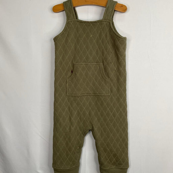 Size 12-18m: Kate Quinn Green Diamond Knit Overalls REDUCED