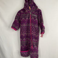 Size 3-6m: Columbia Purple Snowflakes Fleece Bunting