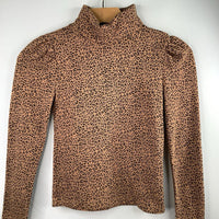 Size 8: Gap Brown Leopard Print Turtleneck