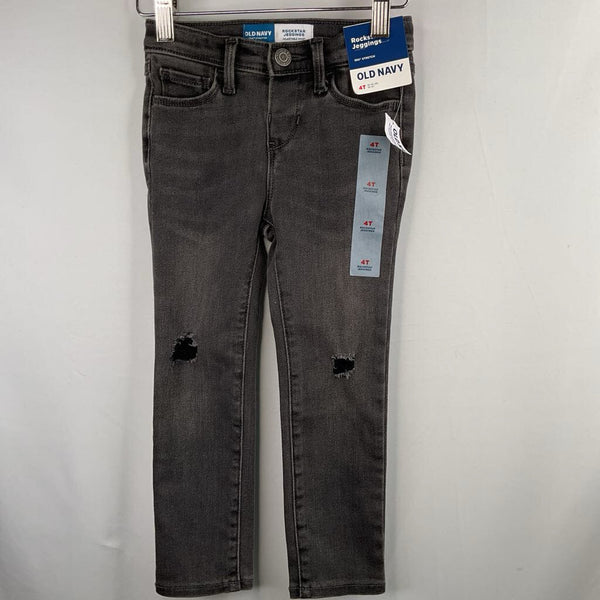 Size 4: Old Navy Black Distressed Denim Jeggings NEW w/ Tags