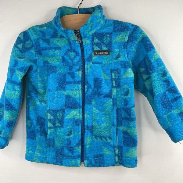 Size 18-24m: Columbia Blue/Green Geo Print Fleece Zip-Up Coat