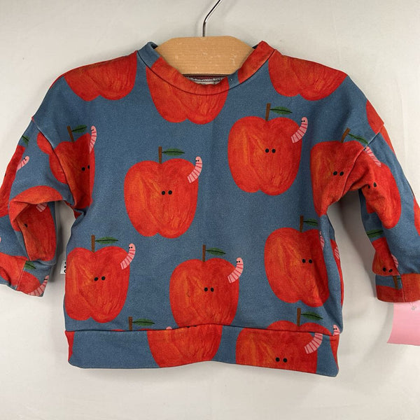 Size 18-24m: Don't Grow Up Blue/Red Wormy Apple Sweatshirt