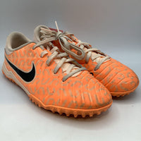 Size 4.5Y: Nike Orange/Black Lace-Up Turf Cleats