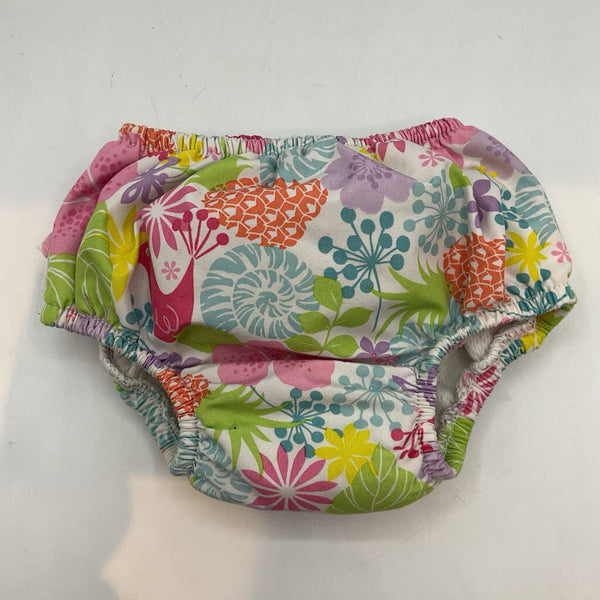 Size 6m: iPlay White/Colorful Floral Swim Diaper