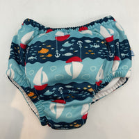 Size 12m: iPlay Blue/Red Sailboats Swim Diaper